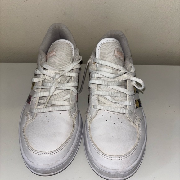 Adidas Women’s White Sneakers with Floral Stripes - Picture 2 of 6